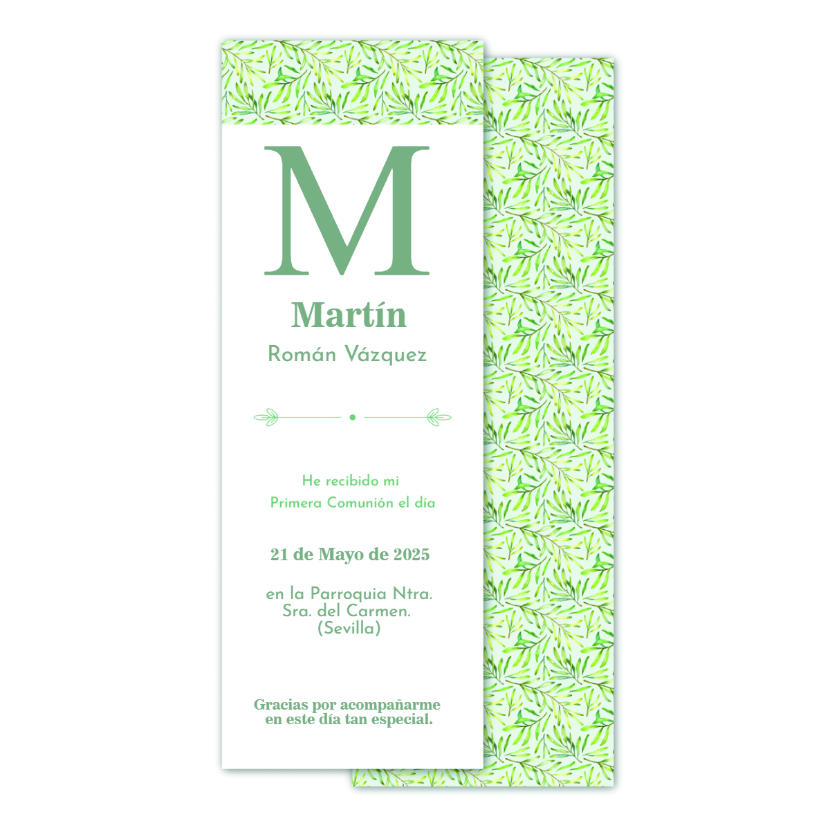 Marcapáginas Comunión niño