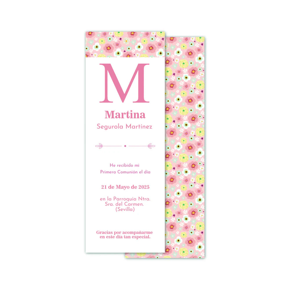 Marcapáginas comunión niña