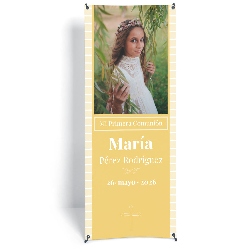 Photocall Comunión Niña Xbanner Amarillo